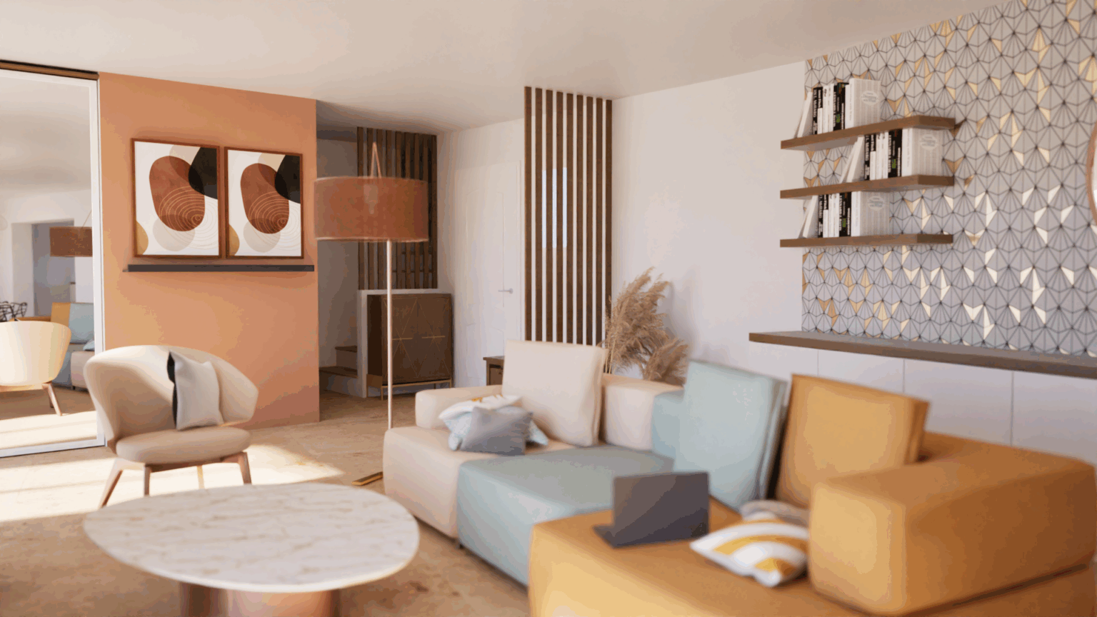 Vue 3D photoréaliste de la villa rénovée à Saint-Raphaël
