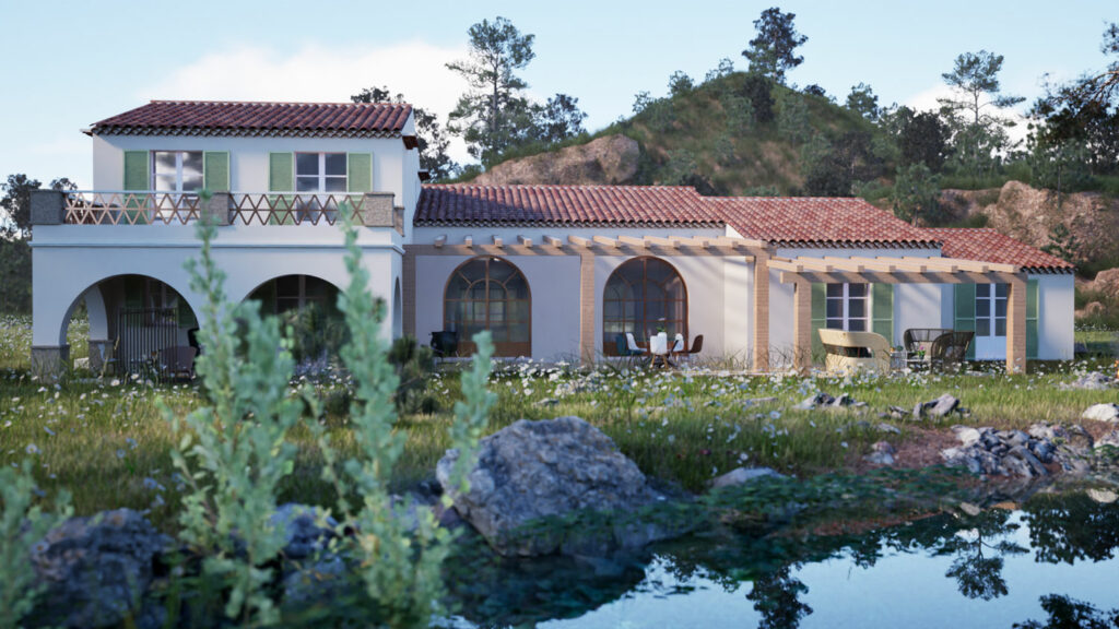Vue 3D de la villa contemporaine au Parc de Saint-Tropez